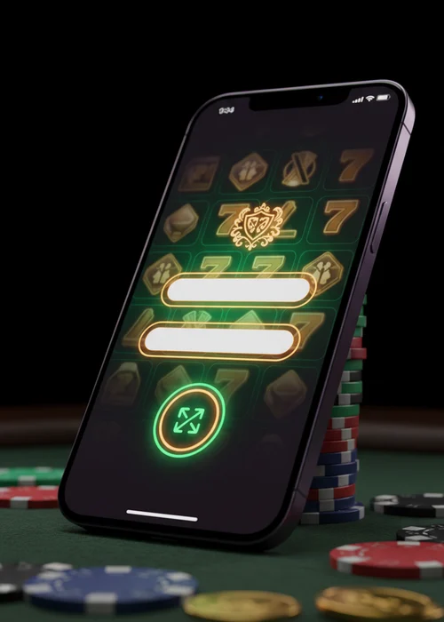Sicheres Login-Interface des Talisman Casinos mit Feldern für E-Mail und Passwort, bereit für den Zugang zu Ihrem Spielerkonto und exklusiven Bonusangeboten.
